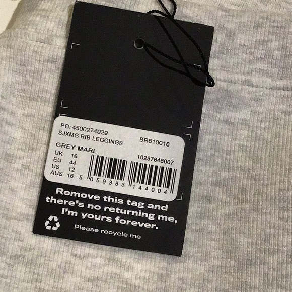 Misguided Women Sean John x Misguided ribbed leggings light gray Sz. 12 NWT - Picture 8 of 9
